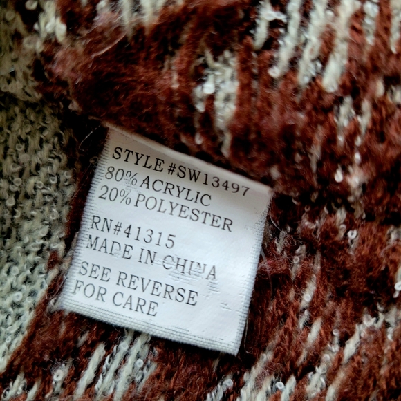 Kontrol Women's Oversized Poncho, Cover Up, Shrug, Tribal Print, Fringe, XL - Picture 5 of 16